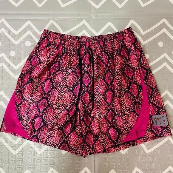 Nike limited edition animal snake print shorts neon pink